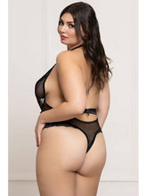 Seven 'til Midnight Fence Mesh and Lace Teddy Black Teddies and Bodysuits